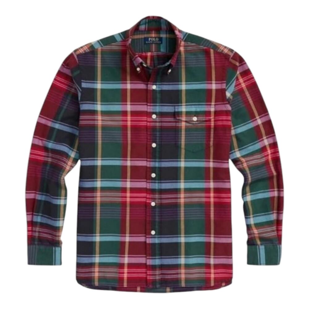 Polo Ralph Lauren Classic Fit Plaid Oxford Shirt Pocket Plaid Multi Mens 2XLT NE